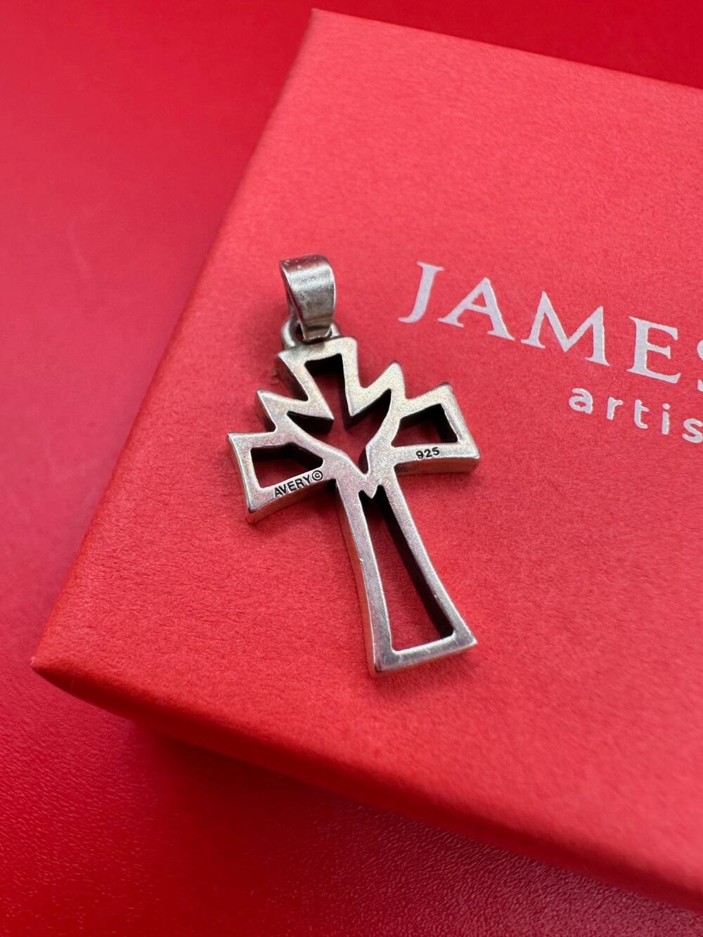 James Avery Retired Deep Holy Spirit Descending Dove Cross Sterling 925 Pendant
